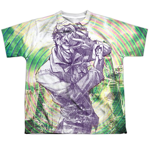 Batman Men's Mad Mad Swirl Sublimation T-shirt White