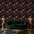 thumbnail image 3 of Peel and Stick Wallpaper Ghostly Leopard Among Dark Jungle Vibrant Flowers Wall Mural 17.7in x 9.8ft Self Adhesive Removable Wall Paper Renter Friendly Wallpaper for Nursery Bedroom Cabinets, 3 of 8