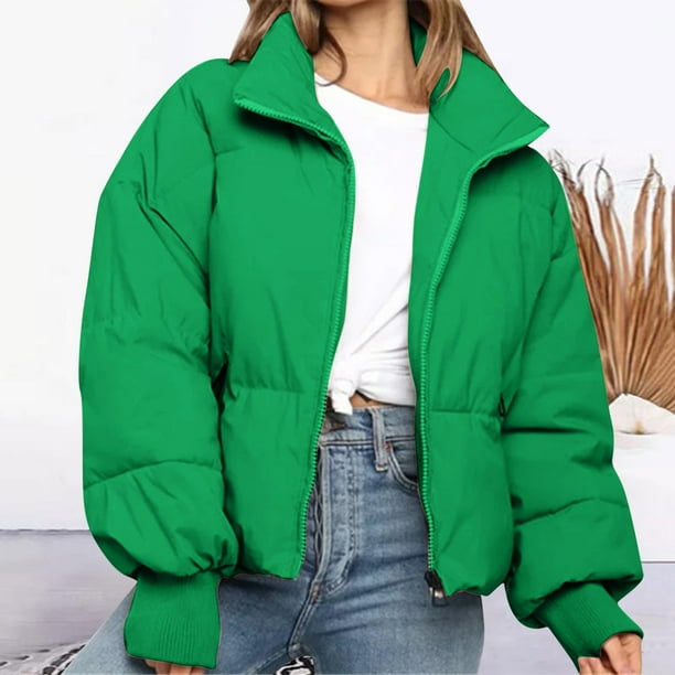 Gibobby Chamarra ligera mujer Chamarra de invierno para mujer chamarra ultraligera de plumon de pato para mujer chamarra delgada y acolchada portatil chamarra de plumon Verde M Walmart en linea