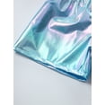thumbnail image 5 of TiaoBug Girls Sparkly Metallic Sport Shorts Jazz Hip Hop Cheerleading Dance Performance Costume Sky Blue 13-14, 5 of 7
