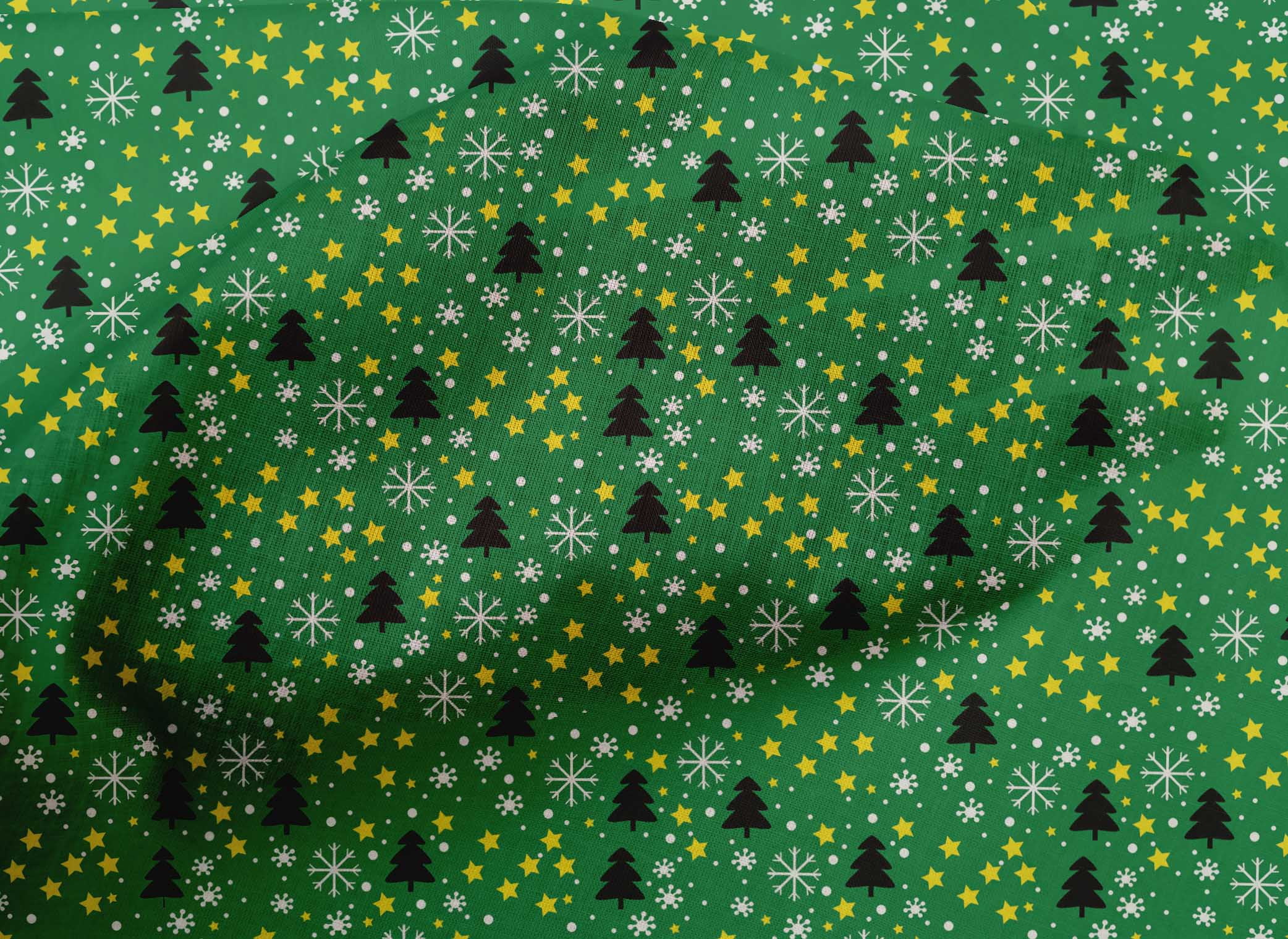 oneOone Cotton Cambric Green Fabric Merry Christmas Fabric For Sewing Printed Craft Fabric By The Yard 56 Inch Wide-V5O