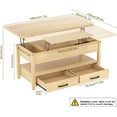 thumbnail image 7 of SNYNUXX Lift Top Coffee Table with Large Storage, Drawers and Hidden Compartments for Living Room, Dining Reception Room, Nature, 7 of 7