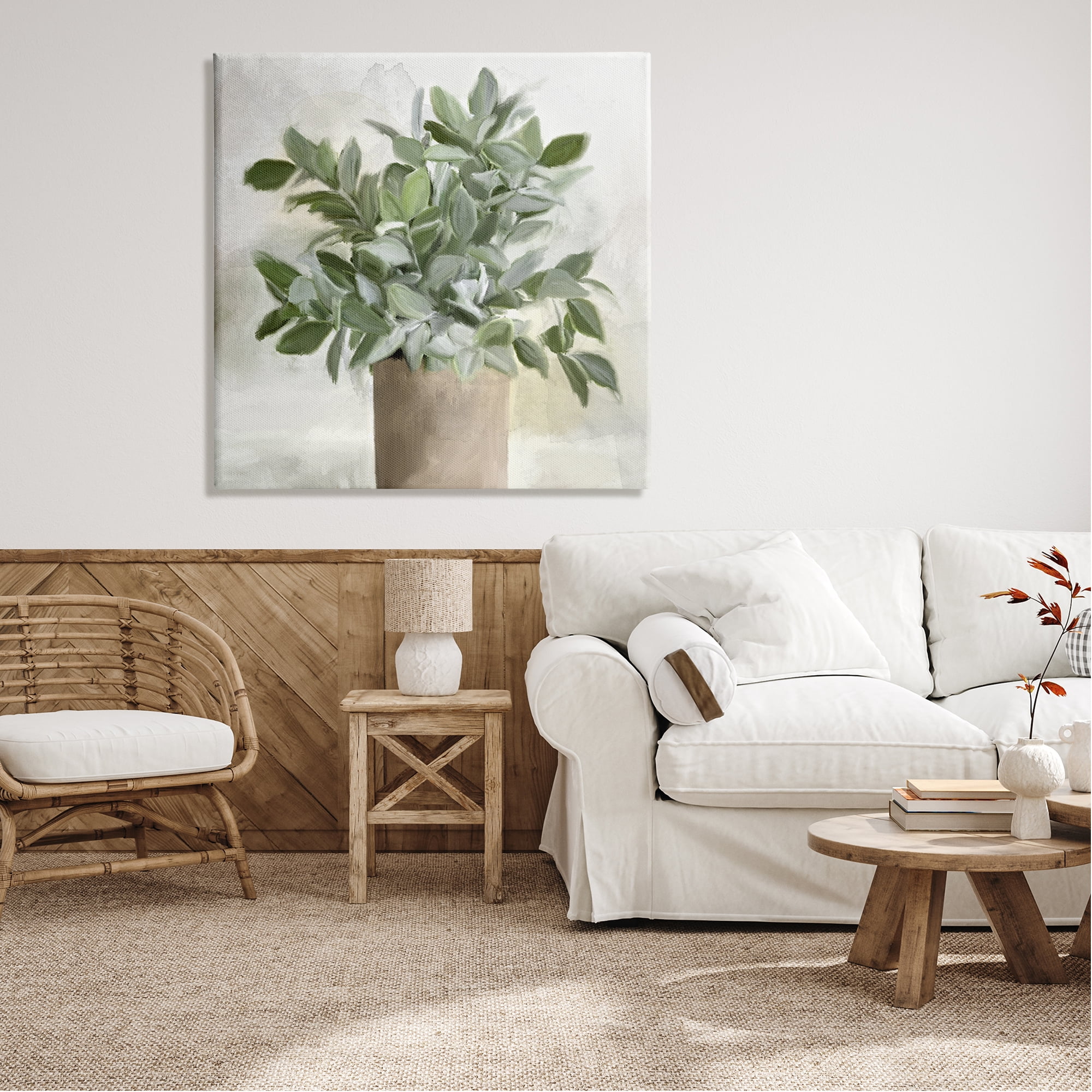 Stupell Industries Lush Green House Plant Leaves Detailed Painting Painting Gallery Wrapped Canvas Print Wall Art, Design by Kim Allen