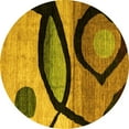 thumbnail image 1 of Ahgly Company Indoor Round Abstract Yellow Modern Area Rugs, 7' Round, 1 of 4