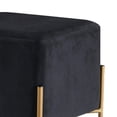 thumbnail image 3 of Meridian Furniture Isla Collection Modern Velvet Upholstered Ottoman, Black, 3 of 4