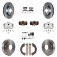 thumbnail image 1 of Transit Auto Front Rear Disc Brake Caliper Rotors Drums Semi-Metallic Pads Shoes Wheel Cylinders and Hardware Kit (11Pc) for Car Jeep Patriot Compass Dodge Caliber Chrysler Sebring Avenger KC8-100945P, 1 of 11