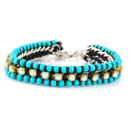Double Wrap Around Bracelet - Eshopo 0805470011149 Turquoise Crystal Wrap Around Bracelets