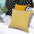 thumbnail image 2 of Ox Bay 20" x 20" Hand-Woven Yellow Bordered Organic Cotton Pillow Cover, 2 of 9