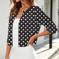 thumbnail image 6 of Gamivast Bolero Shrugs for Women Polka Dot 3/4 Sleeve Open Front Cropped Cardigan Lightweight Casual Dress Cover Up Vintage Style Tops for Spring Summer Vacation Wear, 6 of 6