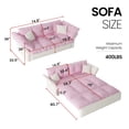 thumbnail image 4 of Aukfa 74.8" Queen Pull Out Sofa Bed, Convertible Loveseat Sleeper Sofa Couch with 2 Pillows, Tufted, Pink, 4 of 8