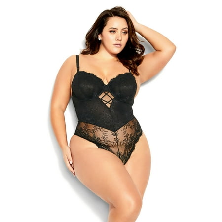 

City Chic Women s Plus Size Bianca V-neckline Underwire Bodysuit