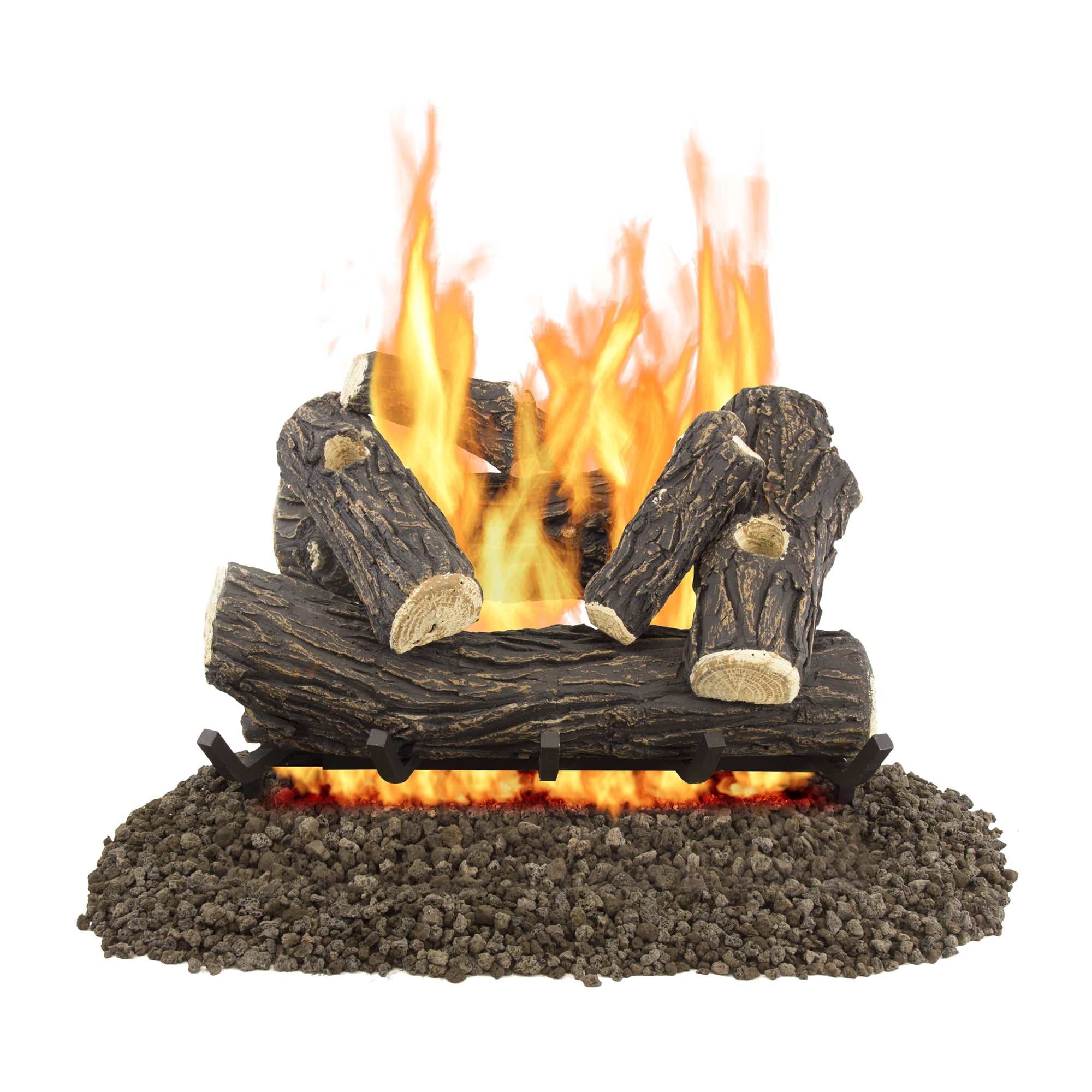 Premium Vented 18"inch Natural Gas Log Set Flame Burner Ember Glowing 45,000 BTU