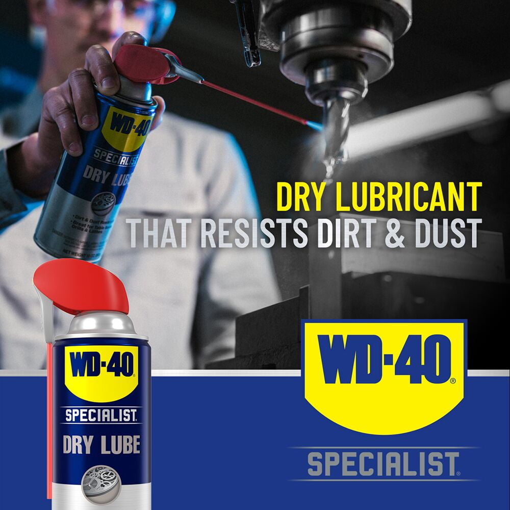 (3 pack) WD-40 Specialist Dry Lube Long-Lasting Lubricant Smart Straw Spray, 10 oz