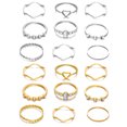 thumbnail image 5 of AYYUFE 9 Pcs/Set Lady Finger Ring Exquisite Vintage Simple Creative Ring Set for Gift Alloy Gold, 5 of 8