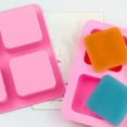 Postuois Square Chocolate Silicone Mold 4 Cavity Food Grade Easy