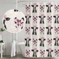 thumbnail image 5 of Cute Bow Cow Shower Curtain, Waterproof Shower Curtains for Bathroom, Beige Farmhouse Cute Animals Washable Fabric Bathtub Curtain Set Bath Decor with 12 Hooks 48"x72", 5 of 8
