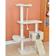 Armarkat 58-in Cat Tree & Condo Scratching Post Tower, Beige