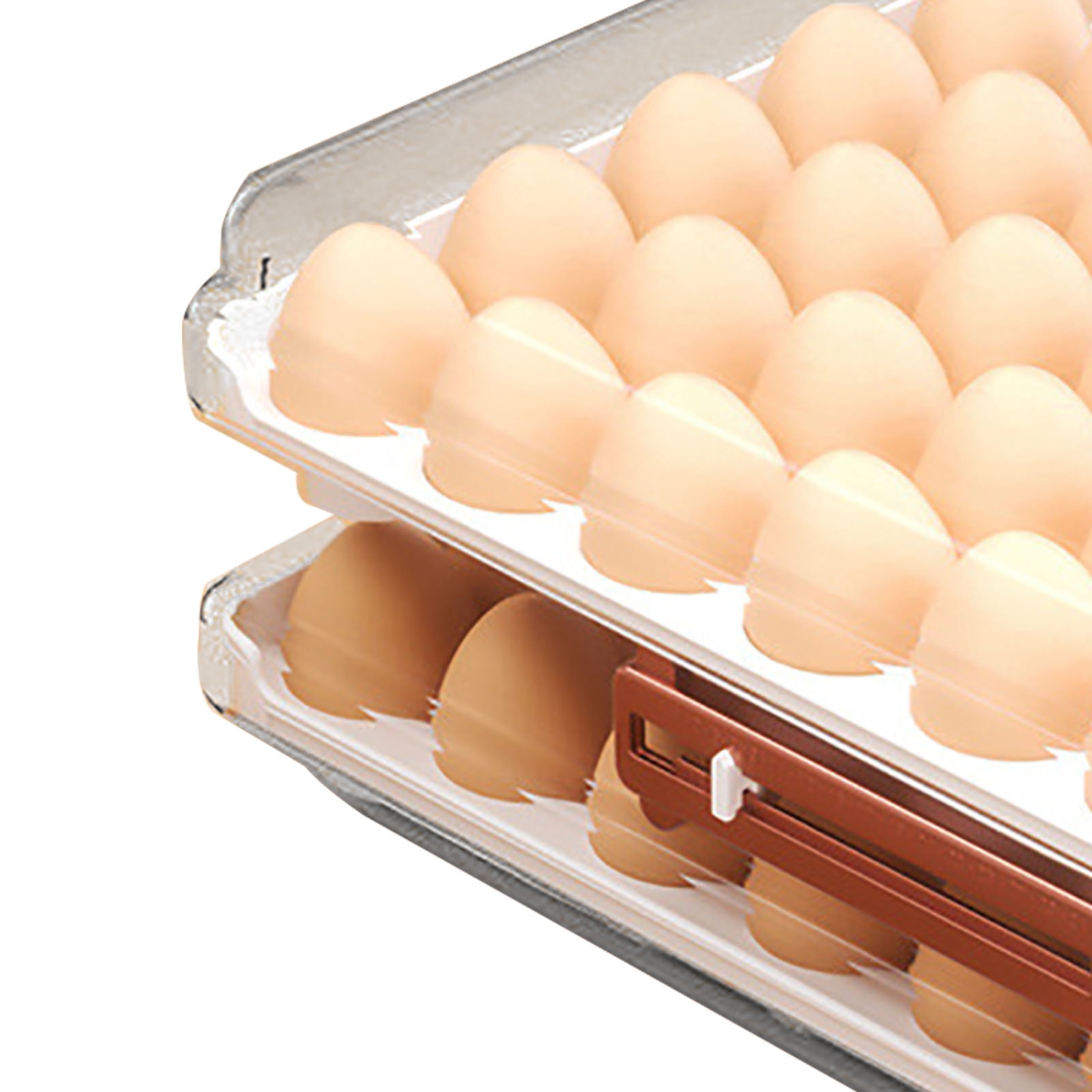 Refrigerator Egg Holder, Stackable Fridge Egg Tray Container Spacious Clear  For Apartment