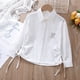 thumbnail image 4 of Blusas y camisas de manga larga con cuello redondo Camisa de manga larga con cuello de diamantes de imitación para niñas y niños de escuelas secundarias y grandes Blusa para niña, 4 of 8