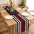 thumbnail image 3 of Red White American Flag Table Runner - 36 Inch Long, Kitchen Dining Table Runner Dresser Scarves, USA Flag Vintage Stars Farmhous Farmhouse Decor for Coffee Tables Wedding Party Banquet, 3 of 8