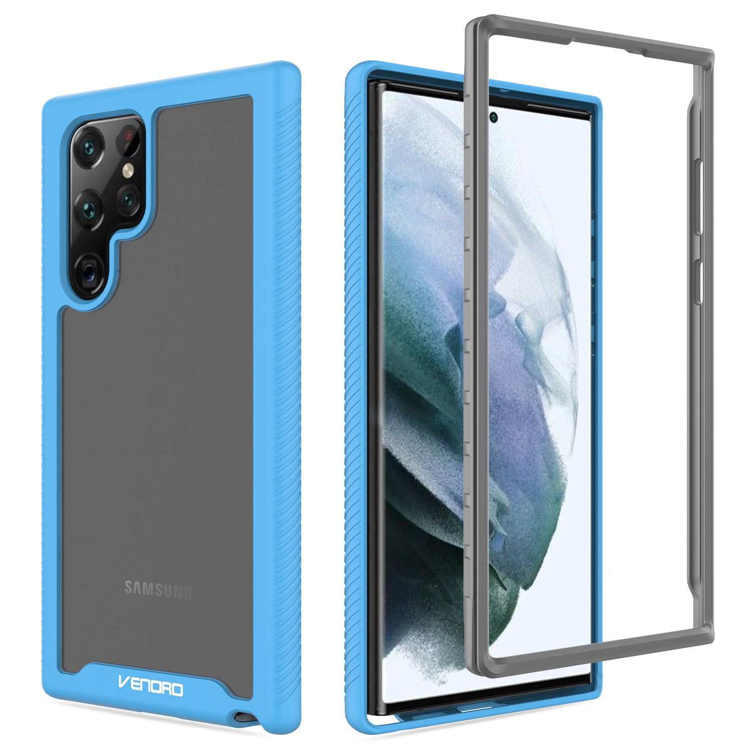 Htwon Case with Builtin Screen Protector for Samsung Galaxy S22 Ultra