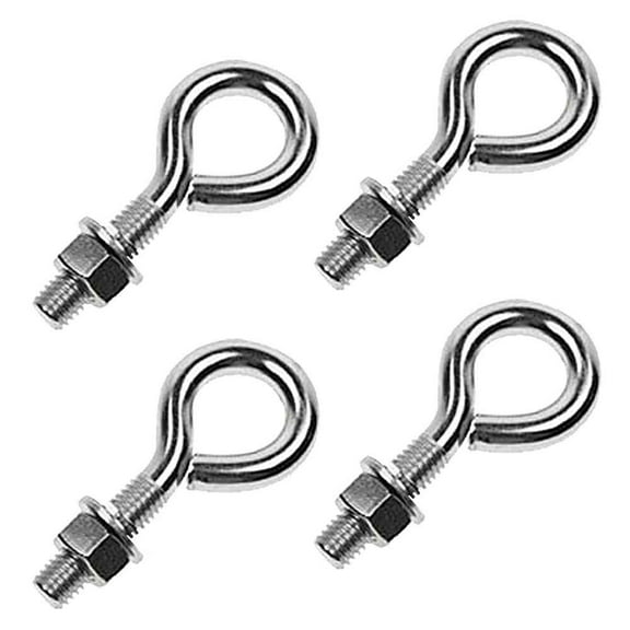 1/4" x  1" Stainless Steel Type 316 Non-Welded Eye Bolt – 4 Pack