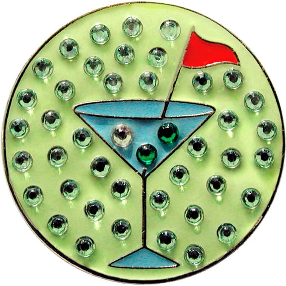 Navika Martini Crystal Cap Clip & Ball Marker Set One Size Green
