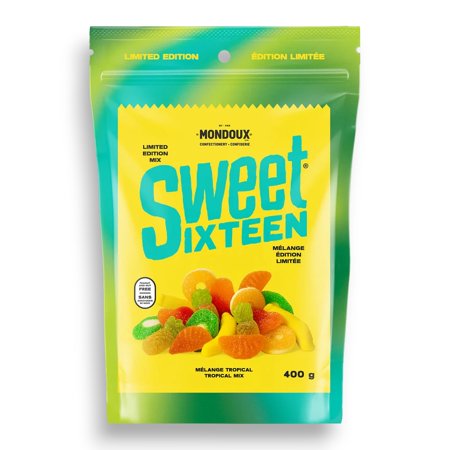 Mondoux Sweet Sixteen Tropical Mix Gummy Candies, 400g/14.1 oz., Bag