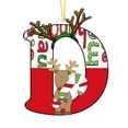 thumbnail image 1 of Juego de 26 adornos navideños con letras | Adornos colgantes de madera acrílica roja con letras | Colgantes personalizados para árbol de Navidad | Decoración para fiestas | Coronas para árbol,, 1 of 1