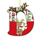 thumbnail image 1 of Juego de 26 adornos navideños con letras | Adornos colgantes de madera acrílica roja con letras | Colgantes personalizados para árbol de Navidad | Decoración para fiestas | Coronas para árbol,, 1 of 1