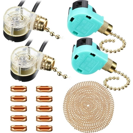 Pull Chain Switch Ceiling Fan Set Include 2 Pieces Two Wire 3 Pull Chain Switch Ceiling Fan, New Pull Switch For Ceiling Fans