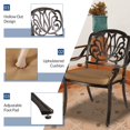 thumbnail image 3 of 9-Piece Patio Cast Aluminum Dining Set, Outdoor Dining Furniture Set for 8 Person, includes 84" Oval Table and 8 Cushioned Chairs with Umbrella Hole for Patio Deck Garden, Tan, 3 of 7