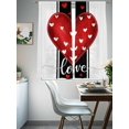 thumbnail image 3 of Red Love Valentine Sheer Curtains 72 Inch Length 2 Panels Set, Red Black Love Heart Voile Window Treatment Rod Pocket Curtains Sheers Drapes for Bedroom/Living Room/Kitchen 52"x72"x2, 3 of 7