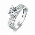 thumbnail image 2 of HeartsAndYou 3ct Round Cut Moissanite Engagement Ring for Women Solitaire Iced Accent 18k White Gold over Silver, 2 of 6
