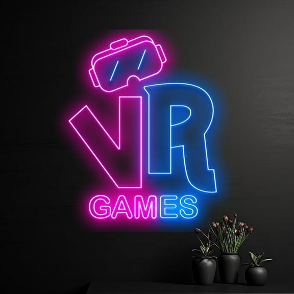 Handmadetneonsign Custom VR Games Neon Sign, Virtual Reality Led Sign, Game Player Neon Light