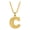C, variant on Initial Necklace for Women Men, Gothic Gold Plated 26 Letters Name Pendant Necklace