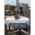 thumbnail image 6 of Outdoor Tablecloth with Umbrella Hole, Haze Blue Grey Stripe Spillproof Waterproof Outdoor Table Cover, Modern Art Horizontal Striped Patio Tablecloths for Party/Garden/Picnic, Round 54 inch, 6 of 9