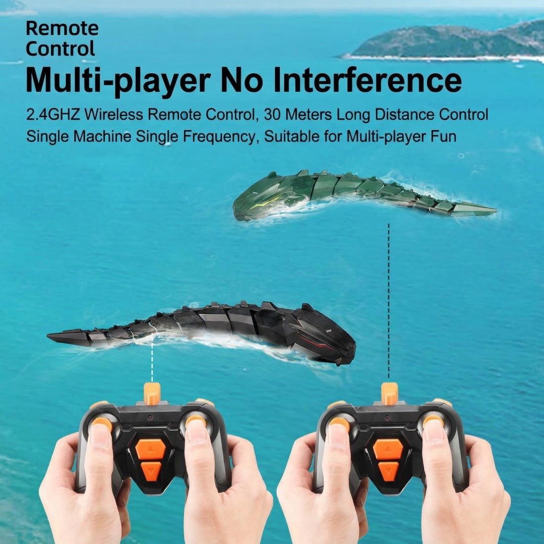 Remote Controlled Camera Mechanical Giant Python - APP & 2.4GHz RC Water Snake with Dual Speed Modes & Bionic Spine, RC Boat Fish for Swimming Pool Lake, Black