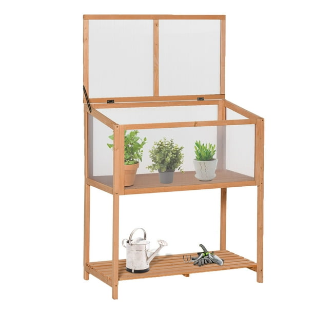 Outsunny 36" x 20" x 41" Wooden Greenhouse Raised Potted Plant