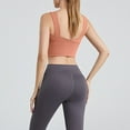 thumbnail image 4 of KHONTS Women's Long Line Sports Bra Racerback Workout Medium Impact Yoga Tank Tops Orange XL, 4 of 6