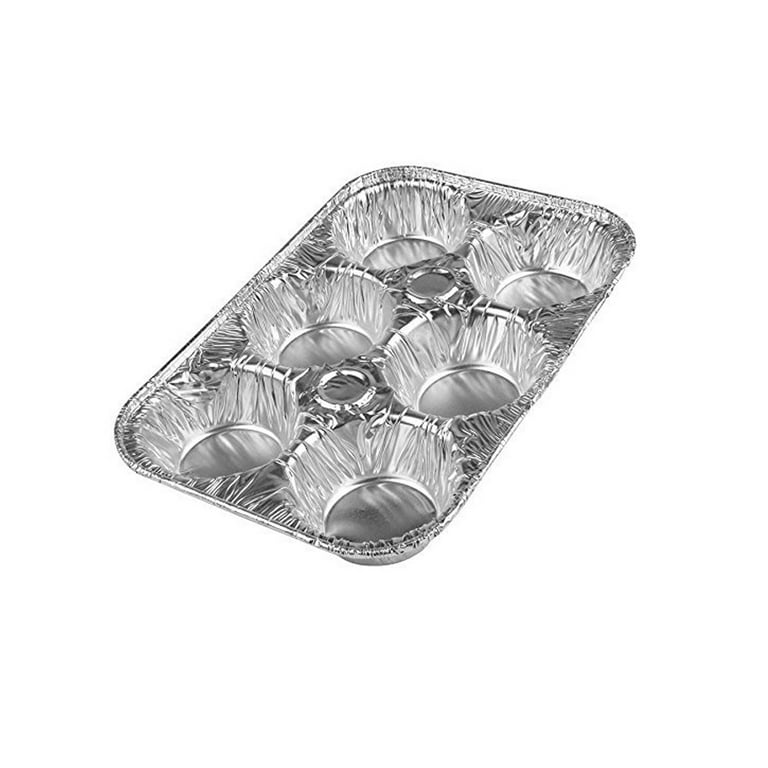 6-Cup Aluminum Foil Muffin Cupcake Pan 100/PK Disposable Containers Mold Pan
