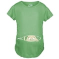 thumbnail image 1 of (Vert, 2TG) - T-Shirt de Maternité pour Bébé Peeking Drôle de Grossesse pour Futures Mamans, 1 of 4