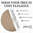 thumbnail image 2 of FabricLA Beige Faux Fur Tree Skirt Cut - 30-Inches with Rounded Edges (No Backing) for Christmas, 2 of 8