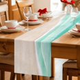 thumbnail image 5 of Turquoise Waves Coastal Table Runner 90 Inches, Summer Beach Ocean Seaside Bed Runner Dresser Scarves Tabletop for Indoor Outdoor Parties/Ceremony/Banquet, 13" x 90", 5 of 9