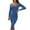 Blue, variant on hotojiny Women's Bodycon Midi Dress Elegant Long Sleeve Slim Knitted Dresses Fashion Cocktail Party Club Dresses