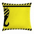 thumbnail image 1 of Construction Throw Pillow Cushion Cover, Mechanical Theme Black Hook with Diagonal Striped Frame Picking Pulling, Decorative Square Accent Pillow Case, 16 X 16 Inches, Yellow Black, by Ambesonne, 1 of 2