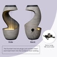thumbnail image 6 of Outdoor Water Fountain 37" Tall S-Curve Floor-Standing Rainfall Fountain Garden Waterfall Feature with LED, Garden Patio Porch Yard Decor, Outdoor Water Feature with Flat Top for Plant, Resin, 6 of 11