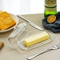 thumbnail image 4 of 8'' Art Glass Butter Dish with Lid,Classic Covered 2-Piece Butter Container For Countertop,Multi-Purpose Preserving Serving Dessert Tray Bowl,Dishwasher Safe, 4 of 6