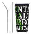 thumbnail image 1 of En mayo usamos verde Mes de concientización sobre la salud mental Taza de viaje de café de acero inoxidable con aislamiento de 20 oz con pajita Taza térmica portátil Juego de tres piezas con pajita, 1 of 7