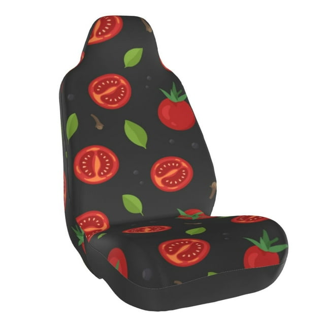 Wukai Tomatoes1 Full Set Car Seat Covers with Soft Padding Universal Auto Front Seats Protector and Cushion Mat